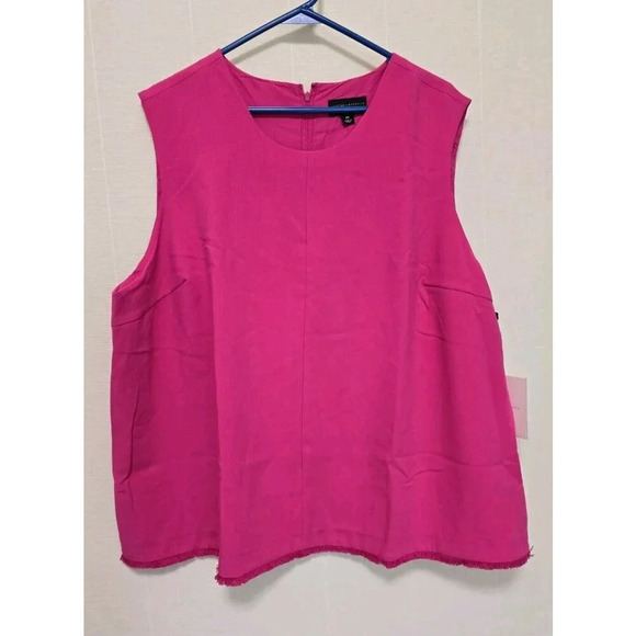 Victoria Beckham Womens 3X Fuchsia pink Twill Tank Top - Picture 2 of 8